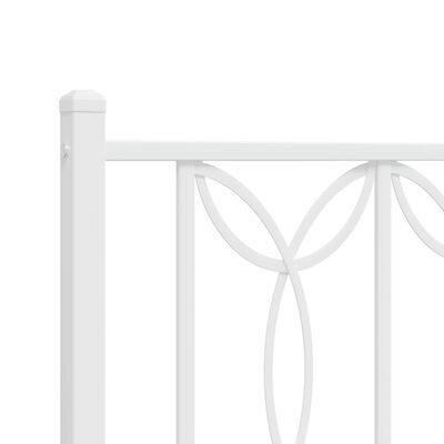 vidaXL Metal Bed Frame without Mattress with Headboard White 100x200 cm