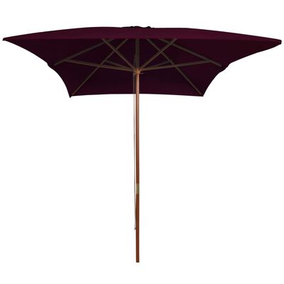 vidaXL Garden Parasol with Wooden Pole Bordeaux Red 200x300 cm