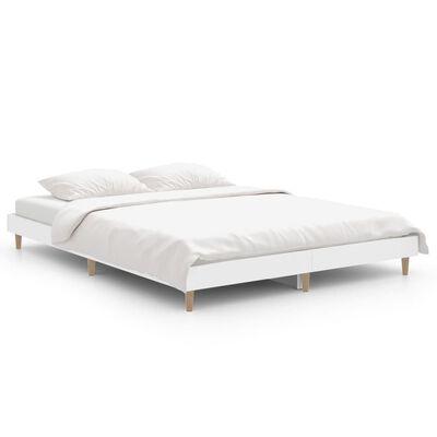 vidaXL Bed Frame without Mattress White 140x190 cm Engineered Wood