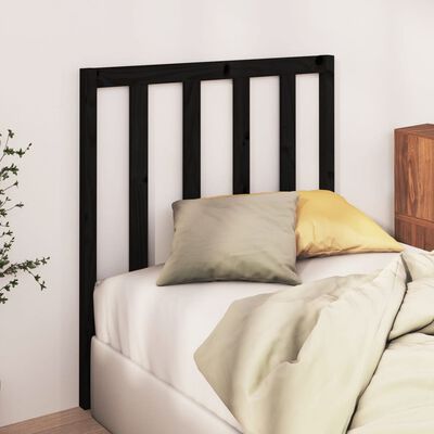 vidaXL Bed Headboard Black 96x4x100 cm Solid Wood Pine