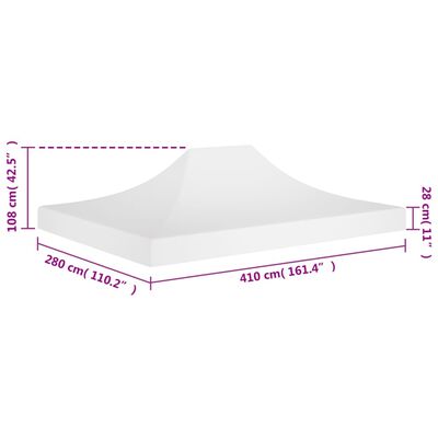 vidaXL Party Tent Roof 4x3 m White 270 g/m²