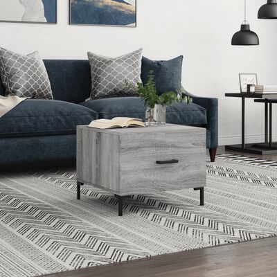 vidaXL Coffee Table Grey Sonoma 50x50x40 cm Engineered Wood