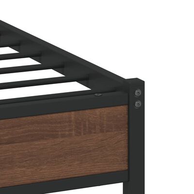 vidaXL Metal Bed Frame without Mattress Brown Oak 200x200 cm