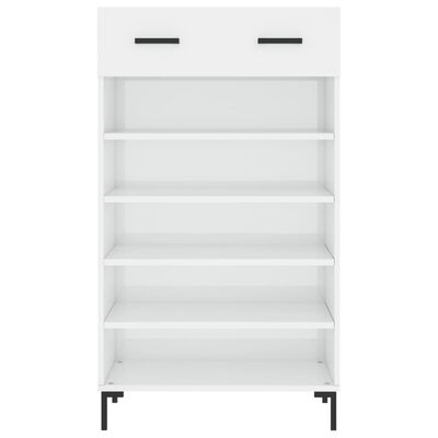 vidaXL Shoe Cabinet High Gloss White 60x35x105 cm Engineered Wood