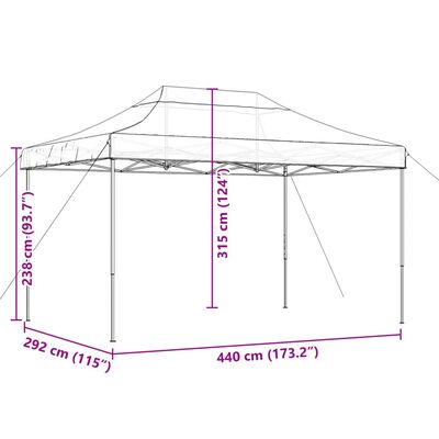 vidaXL Foldable Party Tent Pop-Up Brown 440x292x315 cm