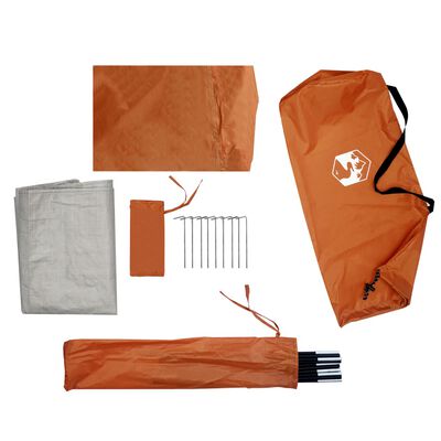 vidaXL Camping Tent Dome 3-Person Orange Waterproof