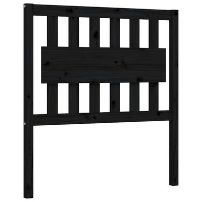 vidaXL Bed Frame with Headboard Black 90x200 cm Solid Wood