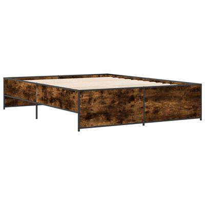 vidaXL Bed Frame without Mattress Smoked Oak 160x200 cm