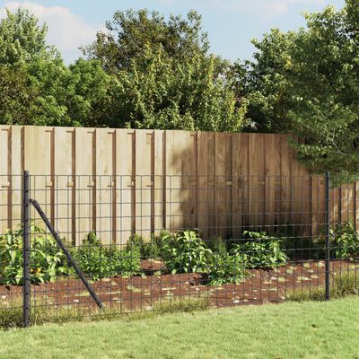 vidaXL Wire Mesh Fence Anthracite 1.1x10 m Galvanised Steel