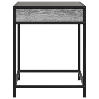 vidaXL Bedside Table with Infinity LED Grey Sonoma 40x40x51 cm