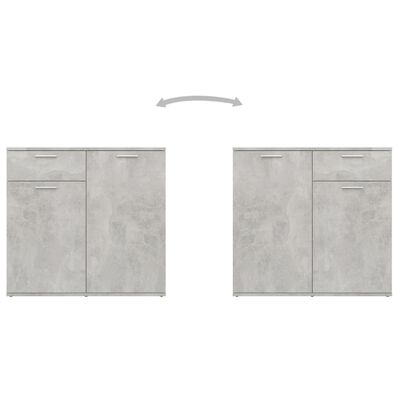 vidaXL Sideboard Concrete Grey 80x36x75 cm Engineered Wood