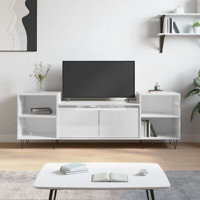 vidaXL TV Cabinet High Gloss White 160x35x55 cm Engineered Wood