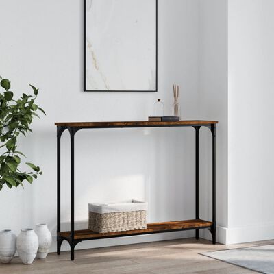 vidaXL Console Table Smoked Oak 100x22.5x75 cm Engineered Wood