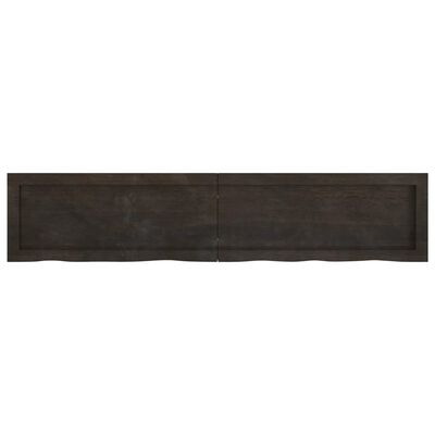 vidaXL Bathroom Countertop Dark Brown 140x30x(2-4) cm Treated Solid Wood