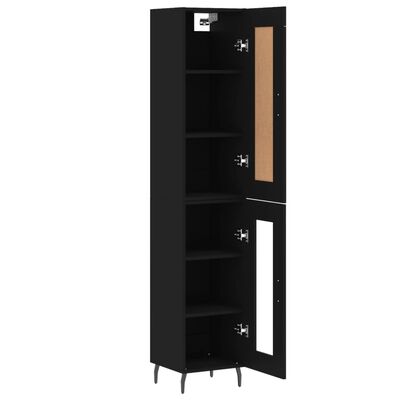 vidaXL Highboard Black 34.5x34x180 cm Engineered Wood