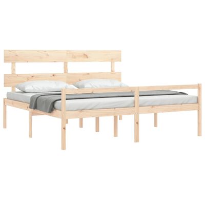 vidaXL Senior Bed without Mattress Super King Size Solid Wood