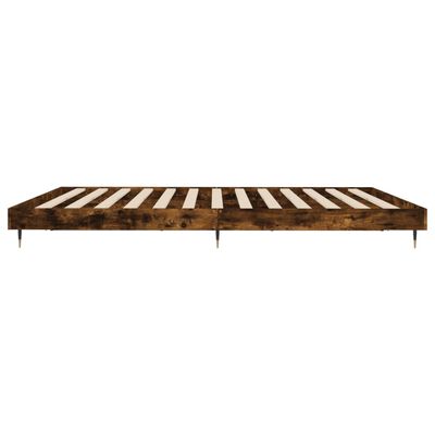 vidaXL Bed Frame without Mattress Smoked Oak 140x200 cm Engineered Wood