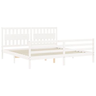 vidaXL Bed Frame without Mattress White 200x200 cm Solid Wood