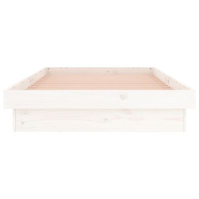 vidaXL LED Bed Frame without Mattress White Small Single Solid Wood