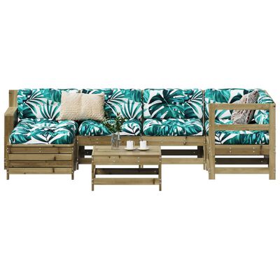 vidaXL 7 Piece Garden Sofa Set Impregnated Wood Pine