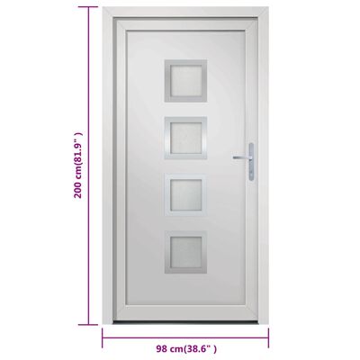 vidaXL Front Door White 98x200 cm PVC