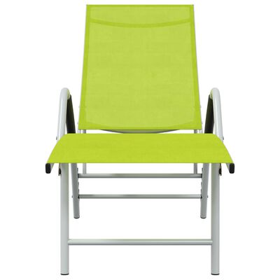 vidaXL Sun Lounger Textilene and Aluminium Green