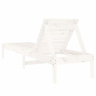 vidaXL Sun Lounger White 199.5x60x74 cm Solid Wood Pine