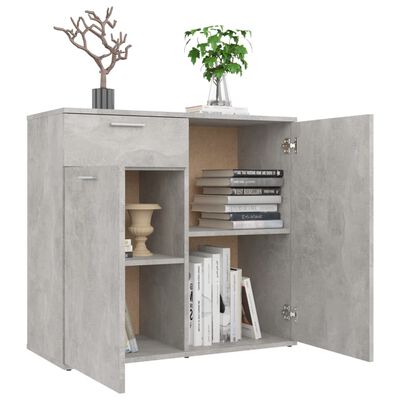 vidaXL Sideboard Concrete Grey 80x36x75 cm Engineered Wood