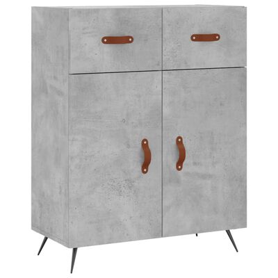 vidaXL Highboard Concrete Grey 69.5x34x180 cm Engineered Wood