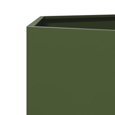 vidaXL Garden Planter Olive Green Hexagon 46x40x45 cm Steel