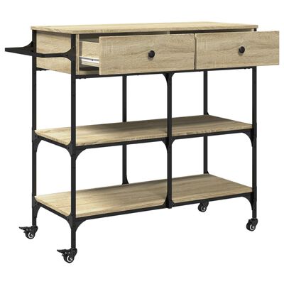 vidaXL Kitchen Trolley Sonoma Oak 105x42x95 cm Engineered Wood