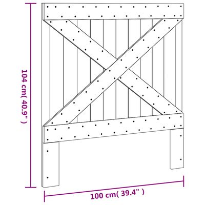 vidaXL Headboard 100x104 cm Solid Wood Pine