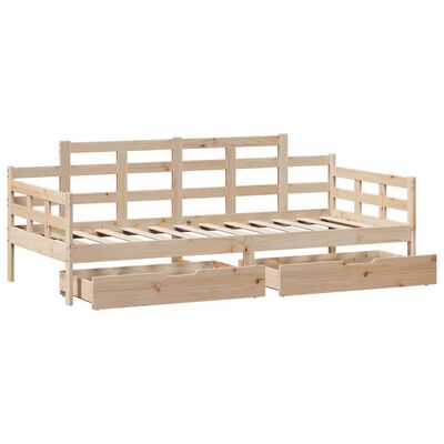 vidaXL Daybed with Drawers without Mattress 80x200 cm Solid Wood