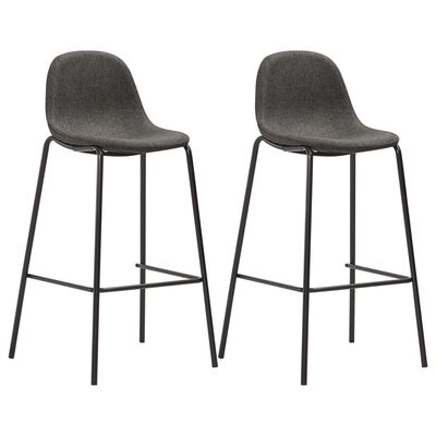 vidaXL Bar Stools 2 pcs Dark Grey Fabric