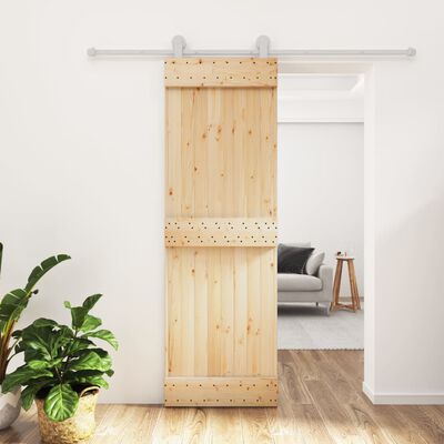 vidaXL Sliding Door with Hardware Set 70x210 cm Solid Wood Pine