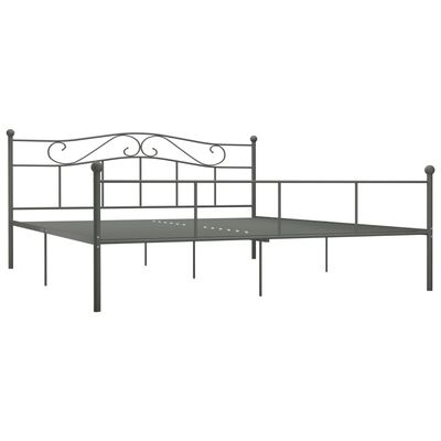 vidaXL Bed Frame without Mattress Grey Metal 180x200 cm Super King