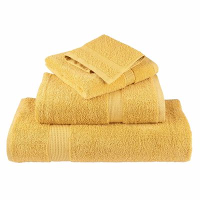 vidaXL 6 Piece Premium Towel Set SOLUND Gold 600 gsm