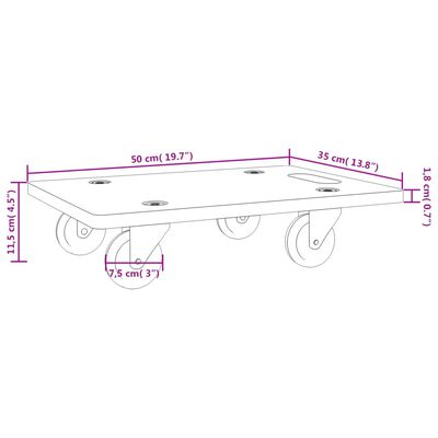 vidaXL Transport Trolleys 2 pcs Rectangular 50x35x11.5 cm