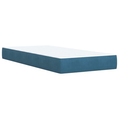 vidaXL Box Spring Bed with Mattress Dark Blue 90x190 cm Velvet