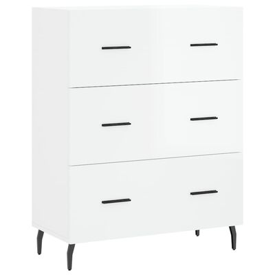 vidaXL Highboard High Gloss White 69.5x34x180 cm Engineered Wood