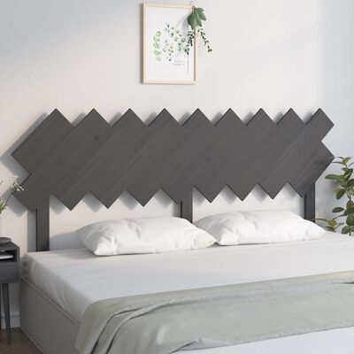 vidaXL Bed Headboard Grey 178x3x80.5 cm Solid Wood Pine