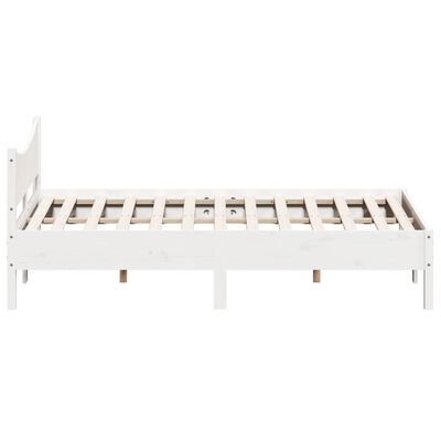 vidaXL Bed Frame without Mattress White 150x200 cm King Size Solid Wood Pine