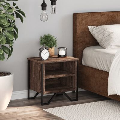 vidaXL Bedside Cabinet Brown Oak 40x30x40 cm Engineered Wood