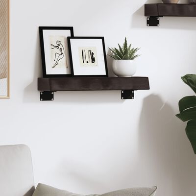 vidaXL Wall Shelf Dark Brown 40x10x6 cm Treated Solid Wood Oak