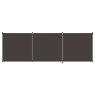 vidaXL 3-Panel Room Divider Brown 525x180 cm Fabric