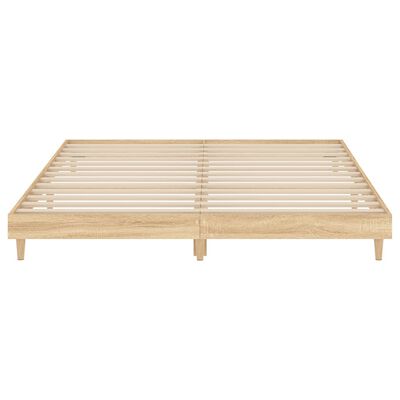 vidaXL Bed Frame without Mattress Sonoma Oak 200x200 cm Engineered Wood