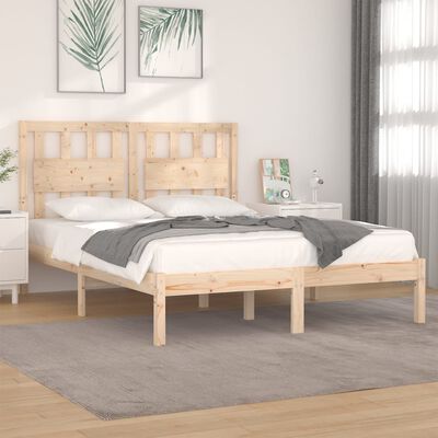 vidaXL Bed Frame without Mattress Solid Wood 140x190 cm (809997+818570)