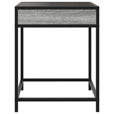 vidaXL Bedside Table with Infinity LED Grey Sonoma 40x40x51 cm