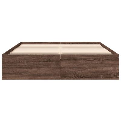 vidaXL Bed Frame without Mattress Brown Oak 150x200 cm King Size