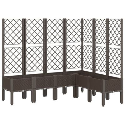 vidaXL Garden Planter with Trellis Brown 160x120x142 cm PP